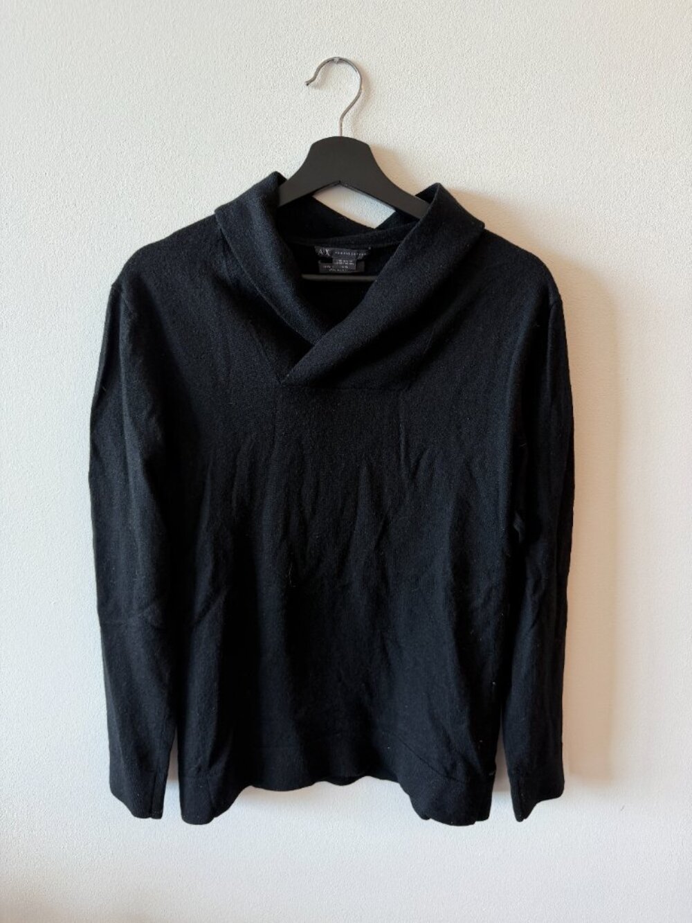 Armani Exchange 100% Merino Wool Cowl Neck Sweater – XL (Black)